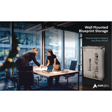 AdirOffice Drop Lift Blueprint Storage Wall Rack, Assorted Document Sizes Accommodated, 7.9" x 1.2" x 7.1", Gray (ALHI616) Each