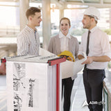 AdirOffice Expandable Blueprint Storage Cabinet Mobile Plan Center, Assorted Document Sizes, 20.5" x 28" to 46.5" x 50.75", Red (ALHI615RED) Each