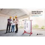 AdirOffice Expandable Blueprint Storage Cabinet Mobile Plan Center, Assorted Document Sizes, 20.5" x 28" to 46.5" x 50.75", Red (ALHI615RED) Each