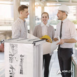 AdirOffice Expandable Blueprint Storage Cabinet Mobile Plan Center, Assorted Document Sizes, 20.5" x 28" to 46.5" x 50.75", White (ALHI615WHI) Each