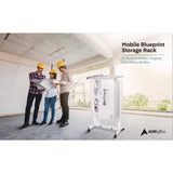 AdirOffice Expandable Blueprint Storage Cabinet Mobile Plan Center, Assorted Document Sizes, 20.5" x 28" to 46.5" x 50.75", White (ALHI615WHI) Each