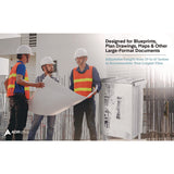 AdirOffice Expandable Blueprint Storage Cabinet Mobile Plan Center, Assorted Document Sizes, 20.5" x 28" to 46.5" x 50.75", White (ALHI615WHI) Each