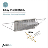 AdirOffice Large File Blueprint Pivot Wall Rack, Assorted Document Sizes Accommodated, 11" x 15.8" x 23.9", Gray (ALHI617) Each