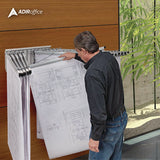 AdirOffice Large File Blueprint Pivot Wall Rack, Assorted Document Sizes Accommodated, 11" x 15.8" x 23.9", Gray (ALHI617) Each