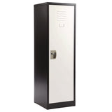 AdirOffice Steel Storage Locker, 1 Compartment, 15 x 15 x 48, Black Body/White Doors (ALHI62901BW) Each