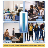 AdirOffice Steel Storage Locker, 1 Compartment, 12 x 12 x 72, Blue (ALHI629201BLU) Each