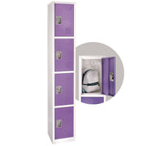AdirOffice Steel Storage Locker, 4 Compartment, 12 x 12 x 72, Purple (ALHI629204PUR) Each