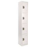 AdirOffice Steel Storage Locker, 4 Compartment, 12 x 12 x 72, White (ALHI629204WHI) Each