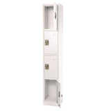 AdirOffice Steel Storage Locker, 4 Compartment, 12 x 12 x 72, White (ALHI629204WHI) Each