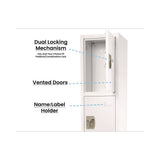 AdirOffice Steel Storage Locker, 4 Compartment, 12 x 12 x 72, White (ALHI629204WHI) Each