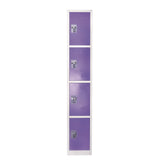 AdirOffice Steel Storage Locker, 4 Compartment, 12 x 12 x 72, Purple (ALHI629204PUR) Each