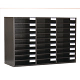 AdirOffice Wooden 27 Compartment Literature Organizer, 27 Sections, Letter Size, 31.49 x 11.81 x 21.65, Black (ALHIOF20101BLK) Each