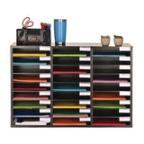 AdirOffice Wooden 27 Compartment Literature Organizer, 27 Sections, Letter Size, 31.49 x 11.81 x 21.65, Black (ALHIOF20101BLK) Each
