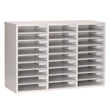 AdirOffice Wooden 27 Compartment Literature Organizer, 27 Sections, Letter Size, 31.49 x 11.81 x 21.65, White (ALHIOF20101WHI) Each