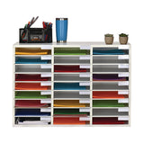 AdirOffice Wooden 27 Compartment Literature Organizer, 27 Sections, Letter Size, 31.49 x 11.81 x 21.65, White (ALHIOF20101WHI) Each