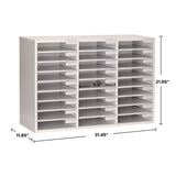 AdirOffice Wooden 27 Compartment Literature Organizer, 27 Sections, Letter Size, 31.49 x 11.81 x 21.65, White (ALHIOF20101WHI) Each