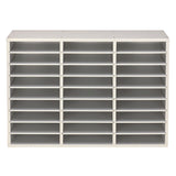 AdirOffice Wooden 27 Compartment Literature Organizer, 27 Sections, Letter Size, 31.49 x 11.81 x 21.65, White (ALHIOF20101WHI) Each