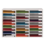 AdirOffice Wooden 27 Compartment Literature Organizer, 27 Sections, Letter Size, 31.49 x 11.81 x 21.65, White (ALHIOF20101WHI) Each