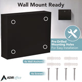 AdirOffice Large Size Steel Multi-Purpose Secure Drop Box, 12 x 3 x 10, Black (ALHI63103BLK) Each