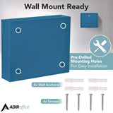 AdirOffice Large Size Steel Multi-Purpose Secure Drop Box, 12 x 3 x10, Blue (ALHI63103BLU) Each
