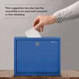 AdirOffice Large Size Steel Multi-Purpose Secure Drop Box, 12 x 3 x10, Blue (ALHI63103BLU) Each