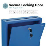 AdirOffice Large Size Steel Multi-Purpose Secure Drop Box, 12 x 3 x10, Blue (ALHI63103BLU) Each