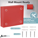 AdirOffice Large Size Steel Multi-Purpose Secure Drop Box, 12 x 3 x 10, Red (ALHI63103RED) Each