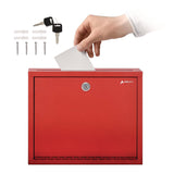 AdirOffice Large Size Steel Multi-Purpose Secure Drop Box, 12 x 3 x 10, Red (ALHI63103RED) Each