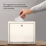 AdirOffice Large Size Steel Multi-Purpose Secure Drop Box, 12 x 3 x 10, White (ALHI63103WHI) Each