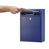 AdirOffice Large Ultimate Secure Drop Box Wall Mounted Mail Box, 11.2 x 4.7 x 16.2, Blue (ALHI63104BLU) Each