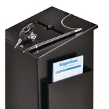AdirOffice Squared Wood Locking Suggestion Box, 7.25 x 7.5 x 10, Medium Density Fiberboard, Black (ALHI63201BLK) Each