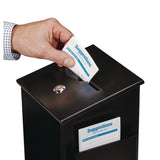 AdirOffice Squared Wood Locking Suggestion Box, 7.25 x 7.5 x 10, Medium Density Fiberboard, Black (ALHI63201BLK) Each