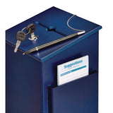 AdirOffice Squared Wood Locking Suggestion Box, 7.25 x 7.5 x 10, Medium Density Fiberboard, Blue (ALHI63201BLU) Each