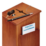 AdirOffice Squared Wood Locking Suggestion Box, 7.25 x 7.5 x 10, Medium Density Fiberboard, Medium Oak (ALHI63201MEO) Each