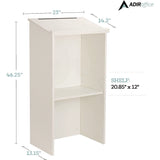 AdirOffice Wood Stand-up Podium Lectern Speaker Stand, 23 x 15 x 45.8, White (ALHI66101WHI) Each