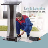AdirOffice Acrylic Stand-Up Podium Lectern Speaker Stand, 26 x 13 x 47, Black (ALHI66102BLK) Each