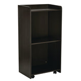 AdirOffice Wood Mobile Presentation Lectern Speaker Stand with Shelves, 22.44 x 16.53 x 45.98, Black (ALHI66107BLK) Each