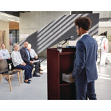 AdirOffice Wood Mobile Presentation Lectern Speaker Stand with Shelves, 22.44 x 16.53 x 45.98, Mahogany (ALHI66107MA) Each