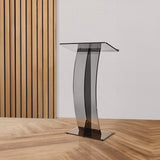 AdirOffice Acrylic Slanted Podium Lectern Speaker Stand, 26.75 x 12.5 x 47, Black (ALHI66103BLK) Each