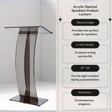 AdirOffice Acrylic Slanted Podium Lectern Speaker Stand, 26.75 x 12.5 x 47, Black (ALHI66103BLK) Each