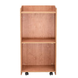 AdirOffice Wood Mobile Presentation Lectern Speaker Stand with Shelves, 22.44 x 16.53 x 45.98, Medium Oak (ALHI66107MEO) Each