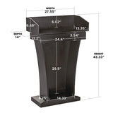 AdirOffice Wood Stand-Up Podium Lectern Speaker Stand with Drawer and Storage Area, 27.55 x 14 x 43.3, Black (ALHI661012BLK) Each