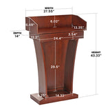 AdirOffice Wood Stand-Up Podium Lectern Speaker Stand with Drawer and Storage Area, 27.55 x 14 x 43.3, Cherry (ALHI661012CH) Each