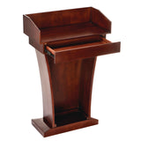 AdirOffice Wood Stand-Up Podium Lectern Speaker Stand with Drawer and Storage Area, 27.55 x 14 x 43.3, Cherry (ALHI661012CH) Each