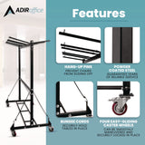 AdirOffice Folding Chair and Table Combo Cart, Metal, 600 lb Capacity, 33.7 x 65 x 67, Black (ALHI69001) Each
