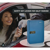 AdirOffice Steel Heavy-Duty Key Cabinet with Combination Lock, 48-Key, 7.1 x 3 x 10, Stainless Steel 304, Blue (ALHI68248BLU) Each