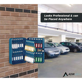 AdirOffice Steel Heavy-Duty Key Cabinet with Combination Lock, 48-Key, 7.1 x 3 x 10, Stainless Steel 304, Blue (ALHI68248BLU) Each