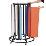 AdirKids Steel Large Paper Roll Holder Paper Dispenser Stand and Cutter w/Wheels, For Up to 3" dia x 36" Wide Rolls, Metal, Black (ALHIKI30001) Each