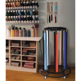 AdirKids Steel Large Paper Roll Holder Paper Dispenser Stand and Cutter w/Wheels, For Up to 3" dia x 36" Wide Rolls, Metal, Black (ALHIKI30001) Each