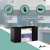 AdirMed Acrylic Glove Dispenser, Single Box Capacity, 10.2 x 3.5 x 5.3, Black (ALHI90201BLK) Each